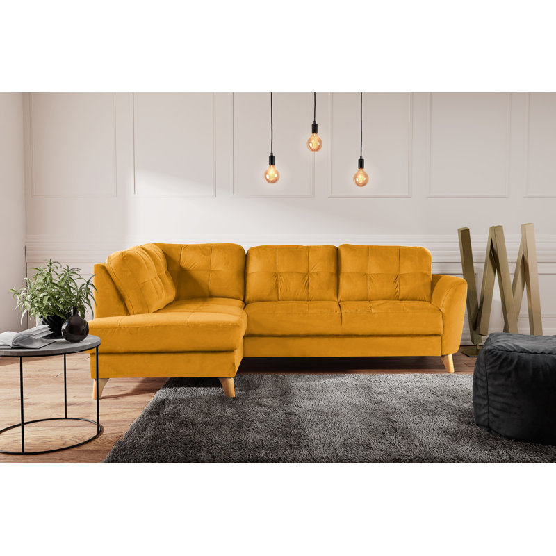 Hunnewell Sleeper Corner Sofa, Yellow, Left Hand Facing