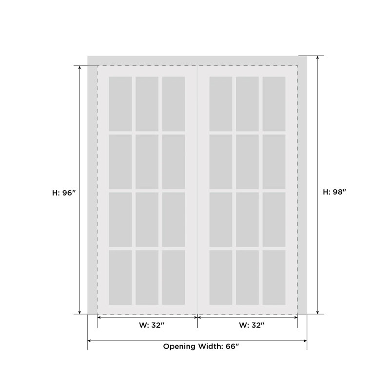 Portes en bois massif Mela, 64 po x 96 po
