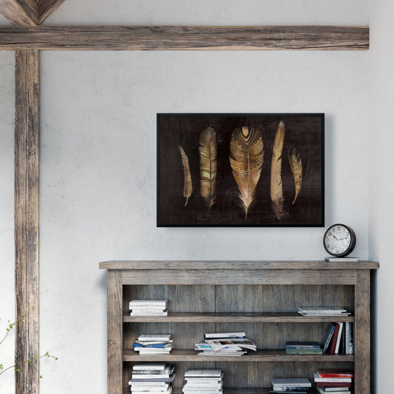 " Brown Feather Set ", 24" H x 36" W