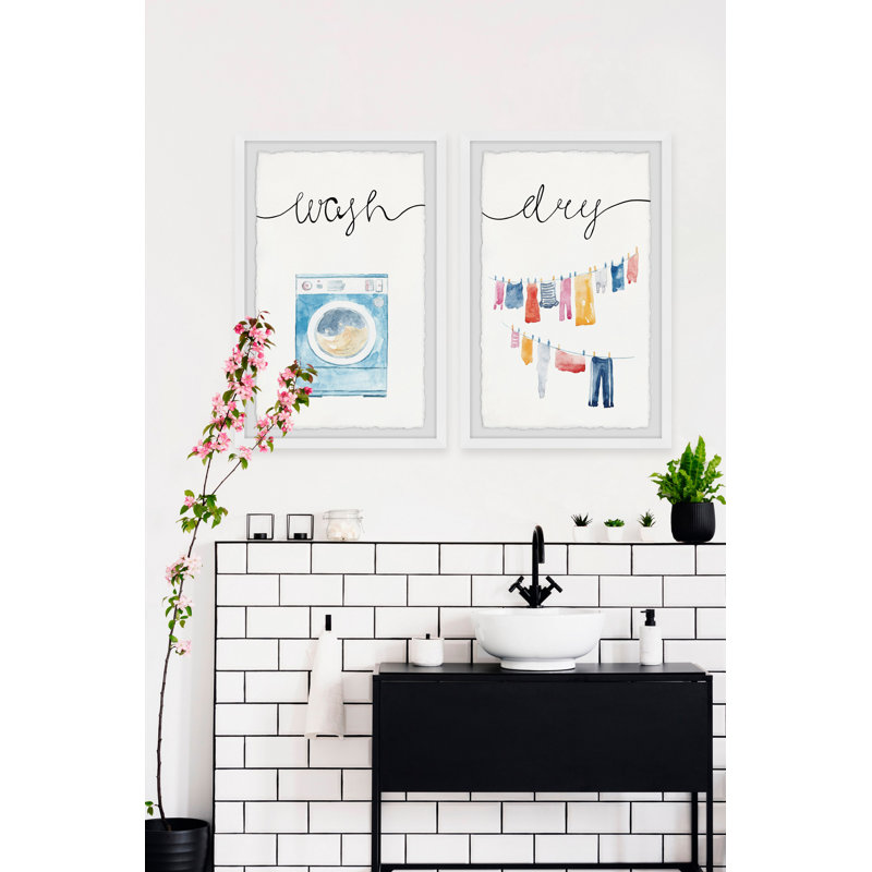 Machine Wash and Line-Dry by Marmont Hill - 2 Piece Single Picture Frame Rectangle Painting