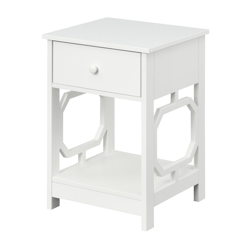 Table de bout avec rangement Gerde, Blanc