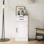 Armoire de salle à manger blanche modulaire avec rangement spacieux, tiroir pour les essentiels, présentoir à vin et décoration dans le couloir en noyer brun - rangement amélioré