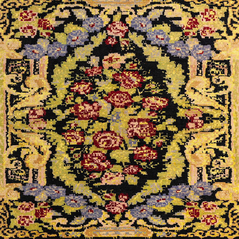 Tapis abstrait moderne 4980, Carré 8 pi