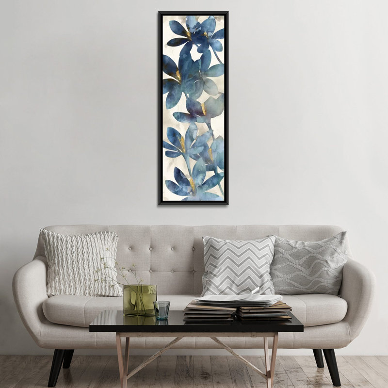 «Indigo Veranda I», impression sur toile tendue, H 60 po x l 20 po x P 1,5 po, Toile avec cadre noir