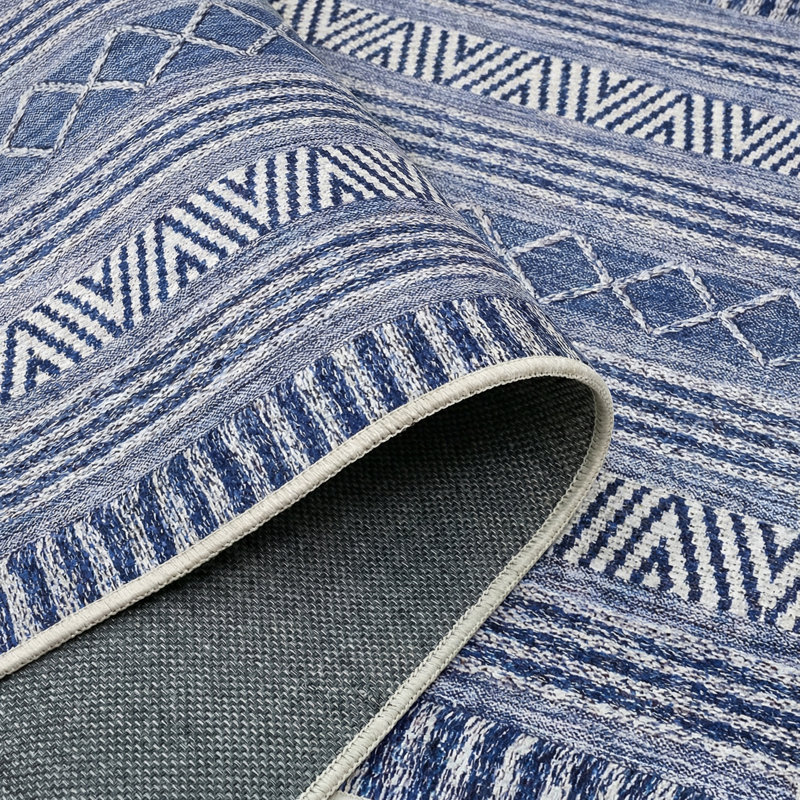 Tapis à motif géométrique marocain Thambiah, Tapis de couloir 3 pi 4 po x 9 pi 11 po