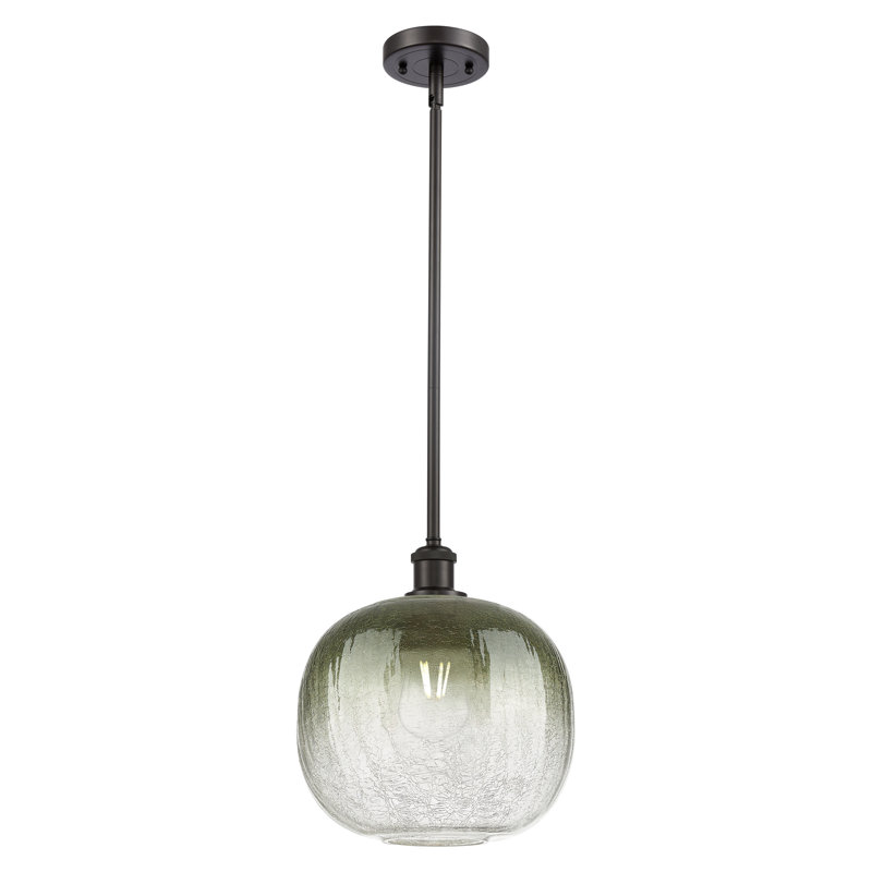 Mini luminaire suspendu à tige 1 lumière 11 "Ballha - sphère Brookhaven, Ardoise, Bronze frotté à l'huile