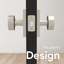 Poignées de porte intérieures réversibles avec rosette rectangulaire Mega Handles Laura - Style passage pour chambre à coucher, couloir et salon - 4 finitions-112230896