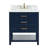 Colleen 30" Single Bathroom Vanity with Carrara Marble Top, Navy Blue-825525555-872912503