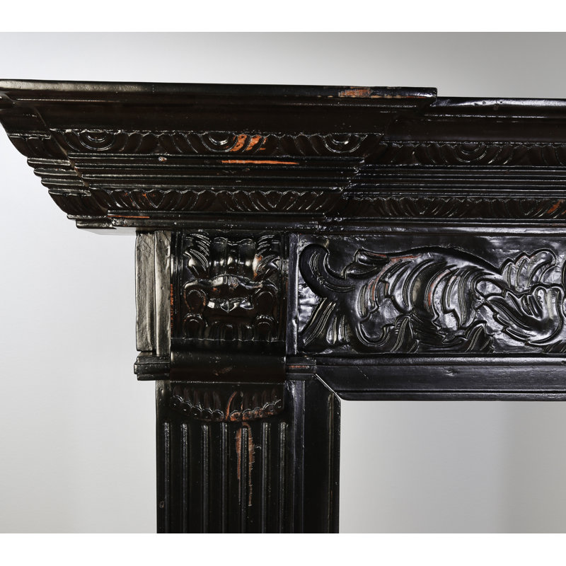 Troutman Fireplace Surround, Distressed Black