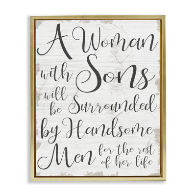 "Handsome Sons Family Paring", art mural sur toile flottante par Daphne Polselli fwp-257