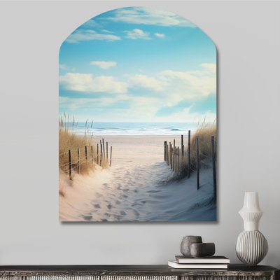 Rosenberry - Coastal Beach Sand Arch Shape Metal Wall Sculpture