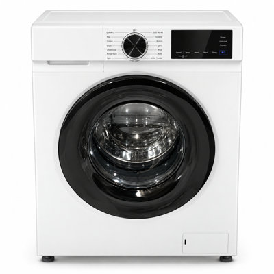 1,6 pieds cubes Laveuse compacte à chargement frontal, machine à laver pleine grandeur avec 9 cycles de lavage, tambour en acier inoxydable, affichage DEL, pour appartements, blanc