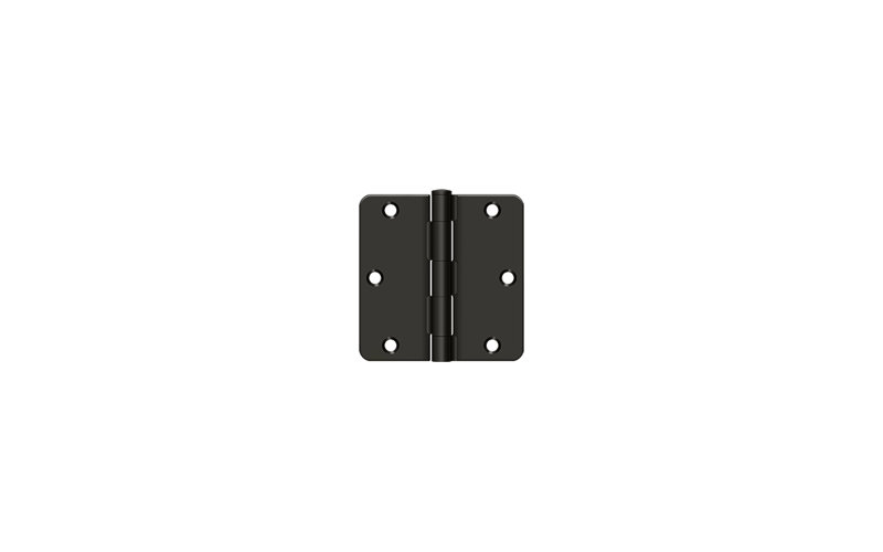 Deltana S35R4BK10B 3-1 / 2 po de hauteur x 1/4 po de rayon avec charnière de porte à mortaiser, paire de bronze