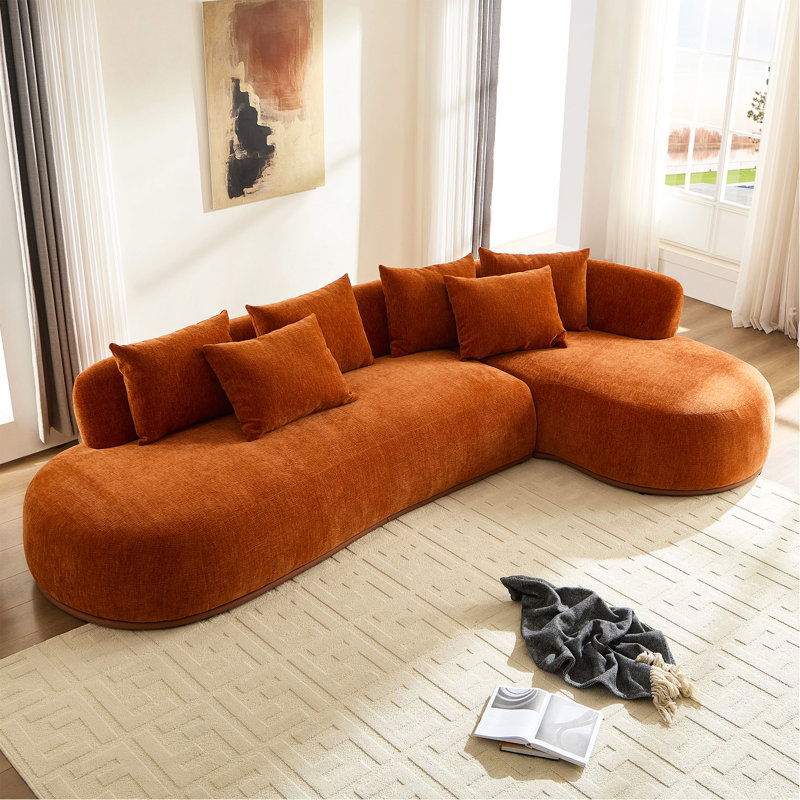 Canapé modulaire surdimensionné en L de 134,63 po avec méridienne faisant face à la droite avec siège profond pour le salon Oranage