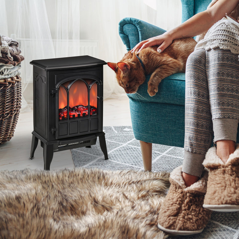 Otselic 15.25'' W Electric Fireplace with 5115 BTU, Black