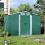 Metal Tool Shed with Pitched Roof – Dark Green