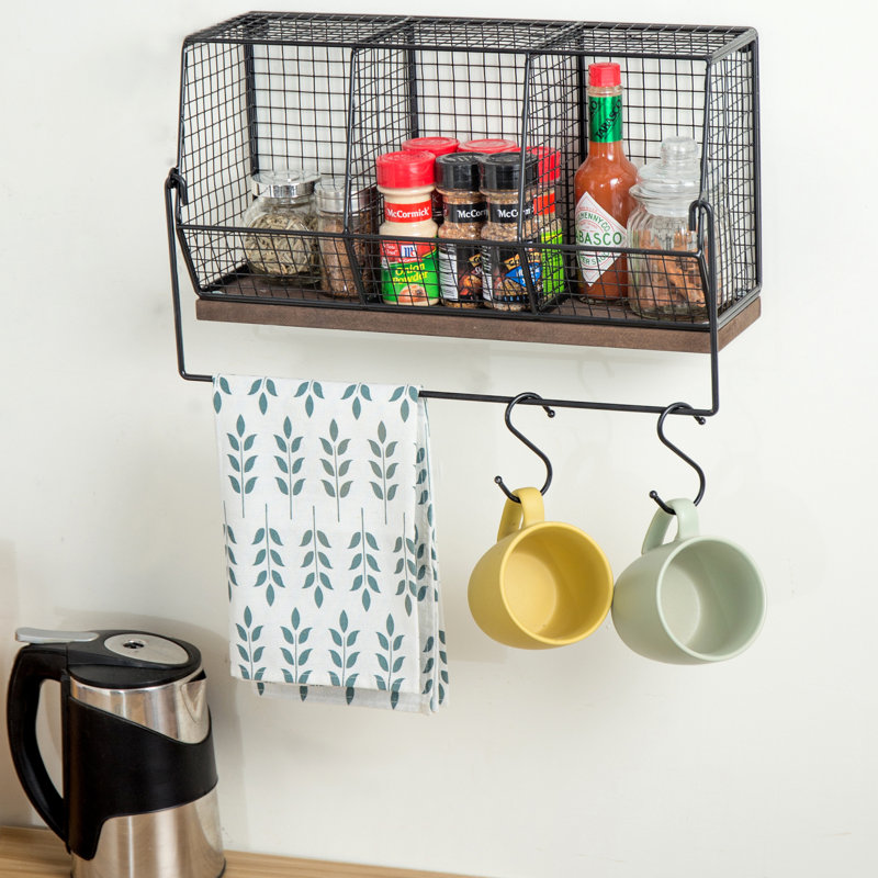 Wall Organiser with Wall Baskets/Key Hooks