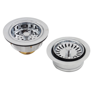 COMBO PACK Kitchen Sink Drain Trim and Disposal Flange with Post Style Basket Strainers