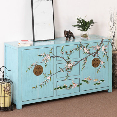 Simple Blue TV Cabinet