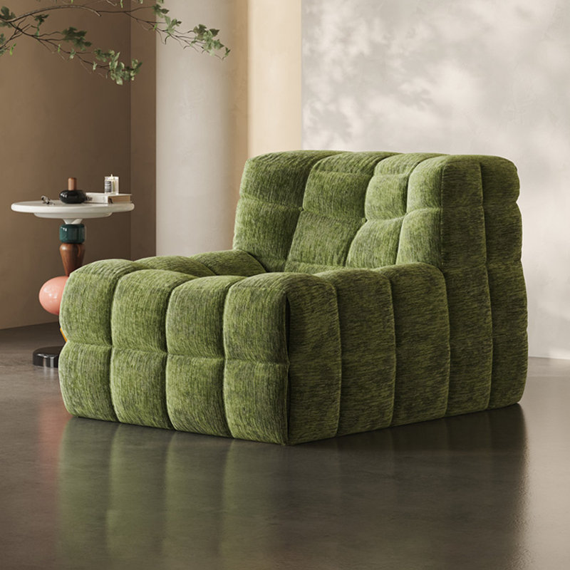 Canapé rétro rétro en sucre, Chenille verte