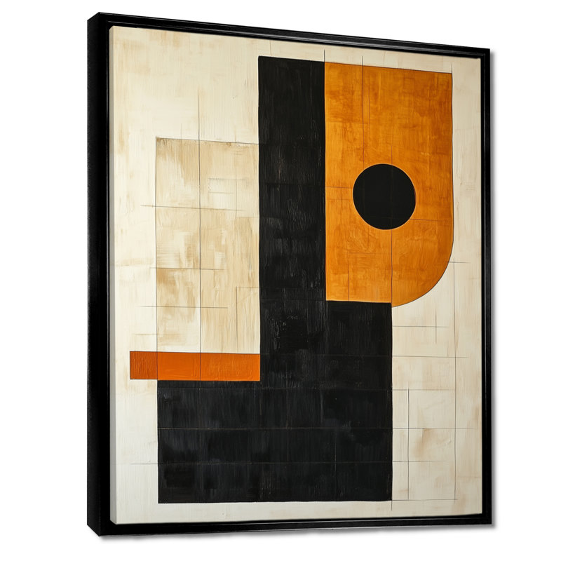 Waconia III - Tableau sur toile encadré géométrique, H 32 po x l 24 po, Cadre flottant noir