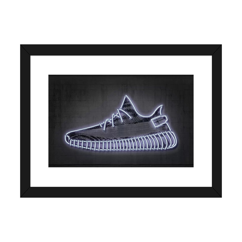« Sneaker Y » par octave Mielu-impression d’art graphique, Blanc, H 16 po x l 24 po x P 1 po, Papier encadré noir