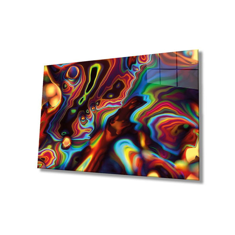 Superbe peinture décorative en verre trempé de 23,6 po x 35,4 po | 100% verre trempé, épaisseur: 0,16 pouce | Parfait pour la décoration intérieure, l'esthétique moderne et l'art mural élégant
