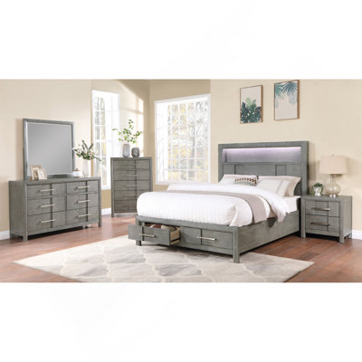 Ensemble de chambre avec grand lit 5 pièces Modern Style