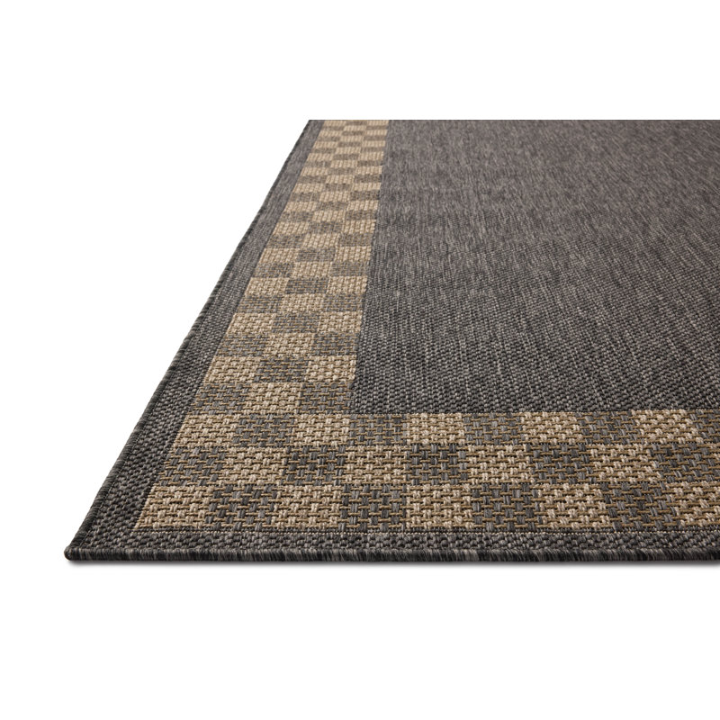Chris Loves Julia x Loloi Providence Charcoal / Natural Indoor/Outdoor Area Rug, Rectangle 5' x 7'7"