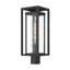 Lampadaire d'extérieur noir texturé à une lumière avec verre d'eau transparent 19 po Shaw-127449517