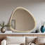 Miroir mural 45 po en bois de pin massif asymétrique-923331007