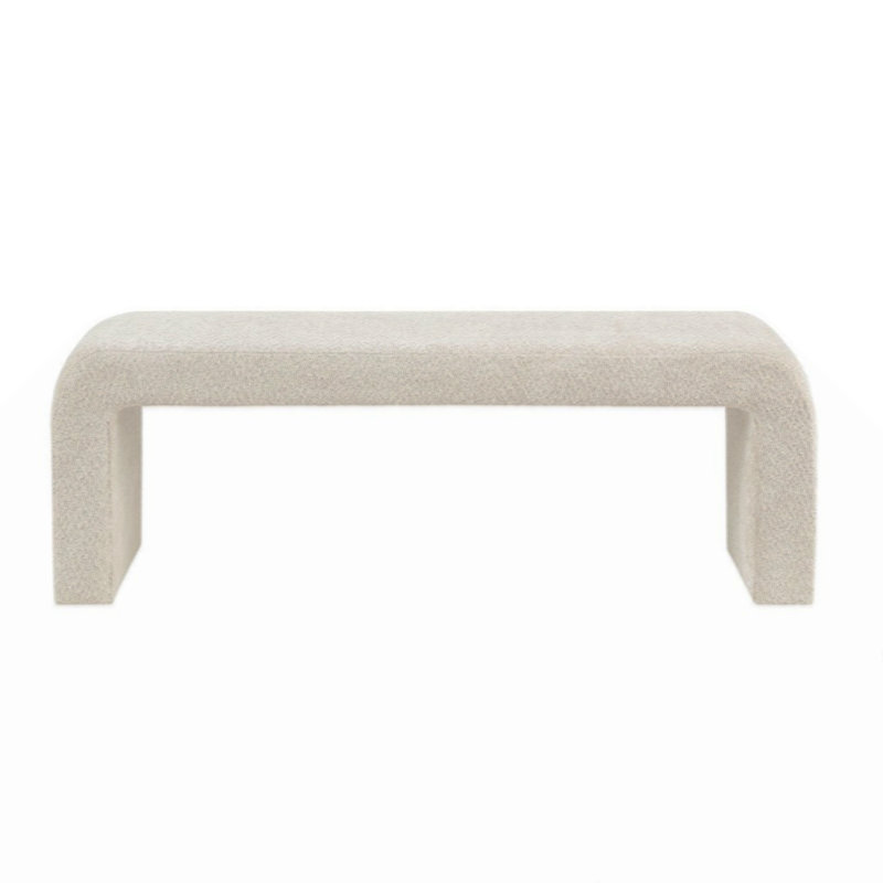 Boucle Waterfall Bench, Cream