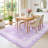 Scalloped Edge Bow Print Area Rug, Washable Non-Slip Low Pile Carpet for Living Room Bedroom, Cute Lace Border Soft Floor Mat for Home Decor-803582629-803582630