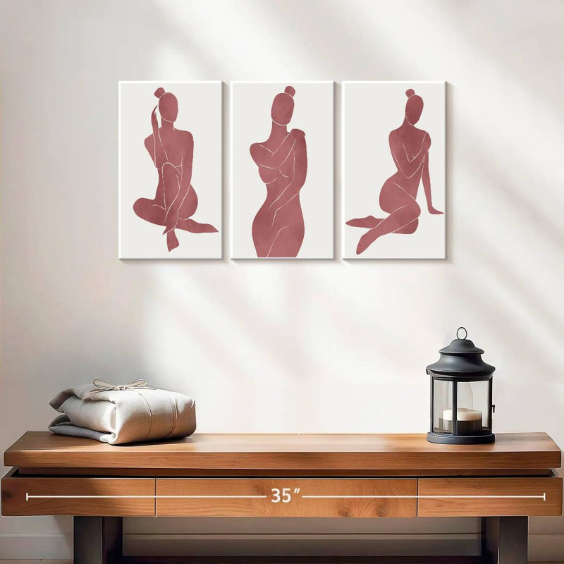 Impression sur toile Minimalist Bare Belle, H 12 po x l 26 po x P 1 po