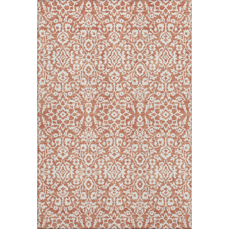 Premium Machine Washable Prisco Coral Rug