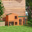 Rabbit Hutch Guinea Pig Hutch 2 Tier with Run & Tray Asphalt Roof