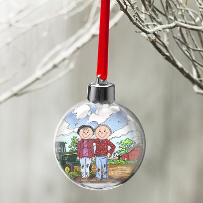 Personalized Famer Couple  Christmas Bulb Ornament