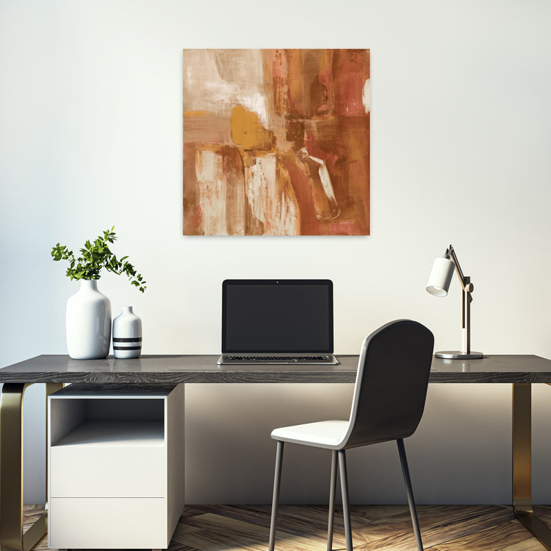 «Contemporary Forest Feel I Autumn» avec art abstrait brun, H 18 po x l 18 po