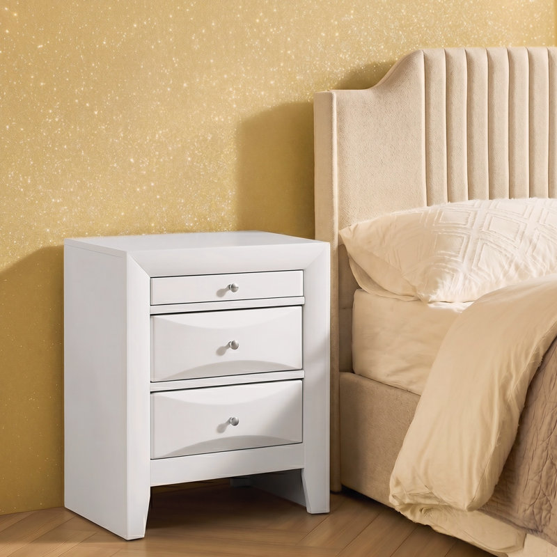 Table de chevet blanche Loviisa, Blanc