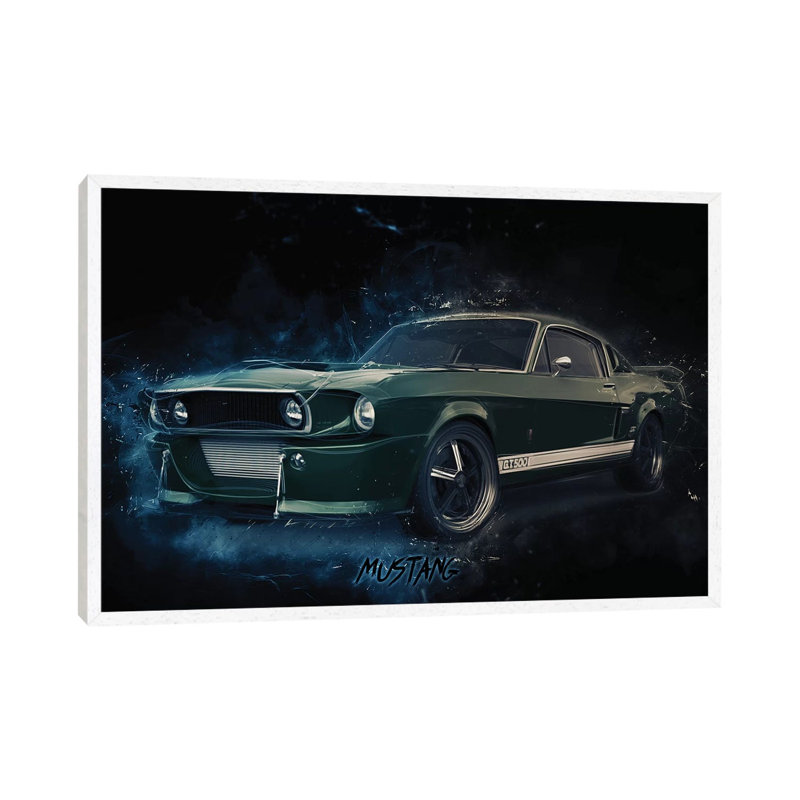 Mustang Eleanor - Print on Canvas, 45.72cm H x 66.04cm W x 3.81cm D, White Framed