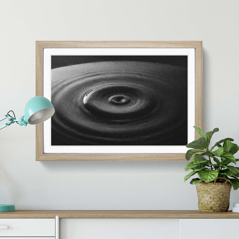Rippled Water - Picture Frame Painting Print, 27cm H x 36cm W x 2cm D, Oak Framed