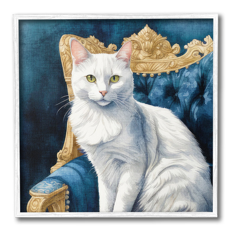 «Cat & Ornate Chair», art giclée par Kim Allen, Estampe numérique Farmhouse, H 17 po x l 17 po