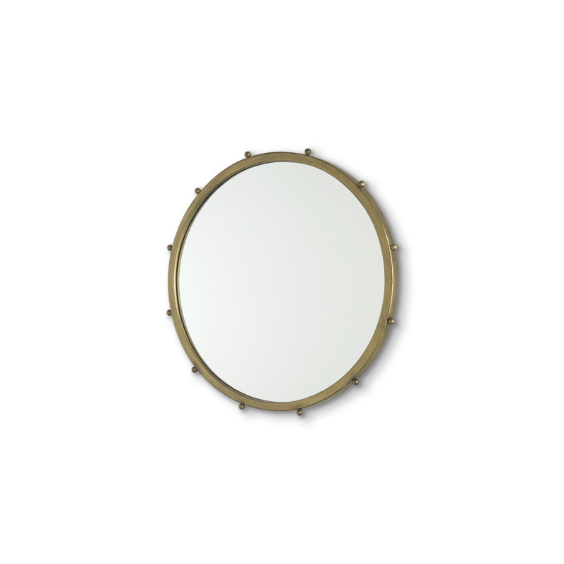 Weston Metal Round Mirror, 25.2" x 25.2", Gold