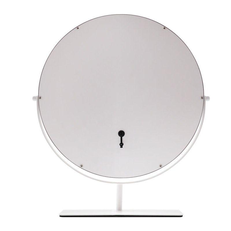 Ehrmann Aura Tri Tone Round Vanity Mirror with Table Stand, LED Makeup Mirror with 360 Degrees Rotatable, White