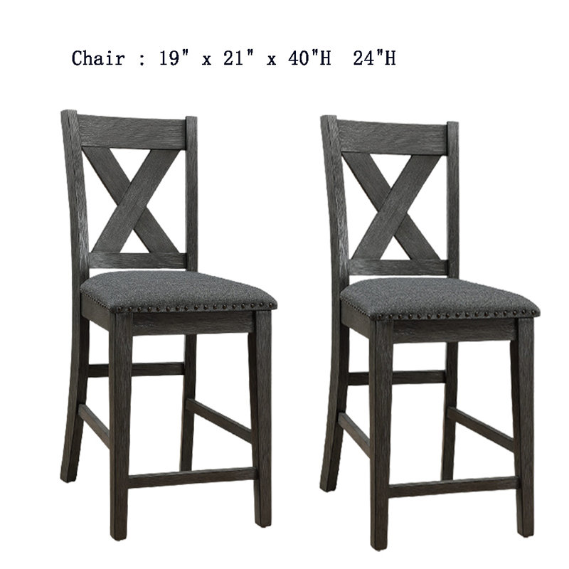 Tabouret de comptoir 24 po Radislav, gris