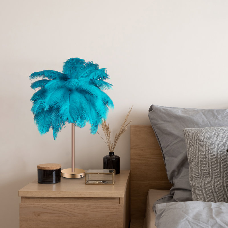 Lampe de table DEL avec interrupteur tactile, Bleu sarcelle