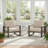 Set Of 2 26.6" All-Weather Aluminum Patio Armchairs With Thick Beige Cushions-1016606986