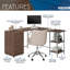 Bureau en L à deux tons avec rangement (sans les chaises de bureau) Techni Mobile