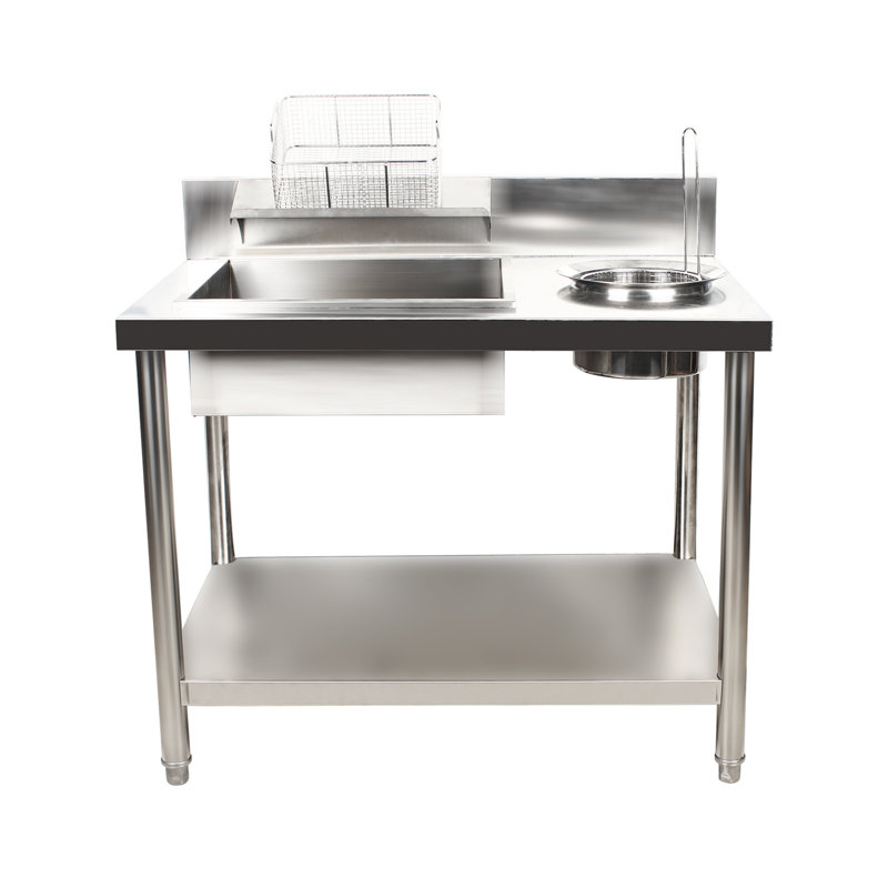 DENFER Stainless Steel 39.37'' L x 25.19'' W x 37.4'' H Work Table