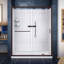 Cabine de douche rectangulaire coulissante 60 "x 76,75" Infinity-Z avec base incluse-20961228-20961227-20961224